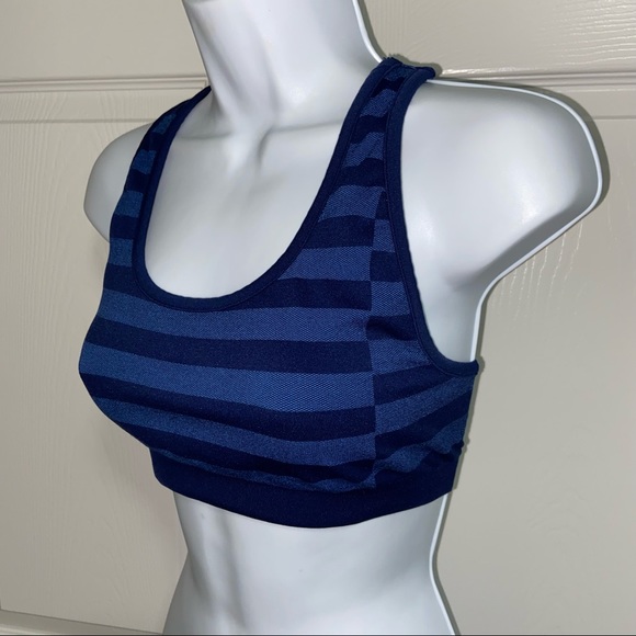 Athleta Navy Stripe Reversible Racerback Bra Size Small